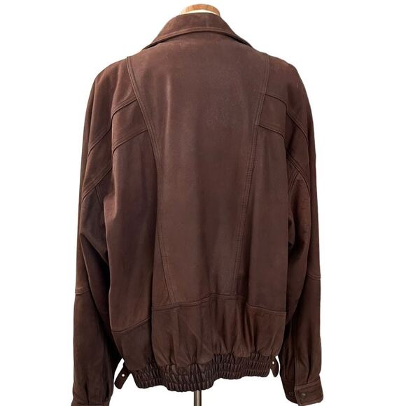 Vtg Wilson's Leather Adventure Bound XXLT Aviator Moto Bomber Brown Pilot Rugged - Picture 9 of 16